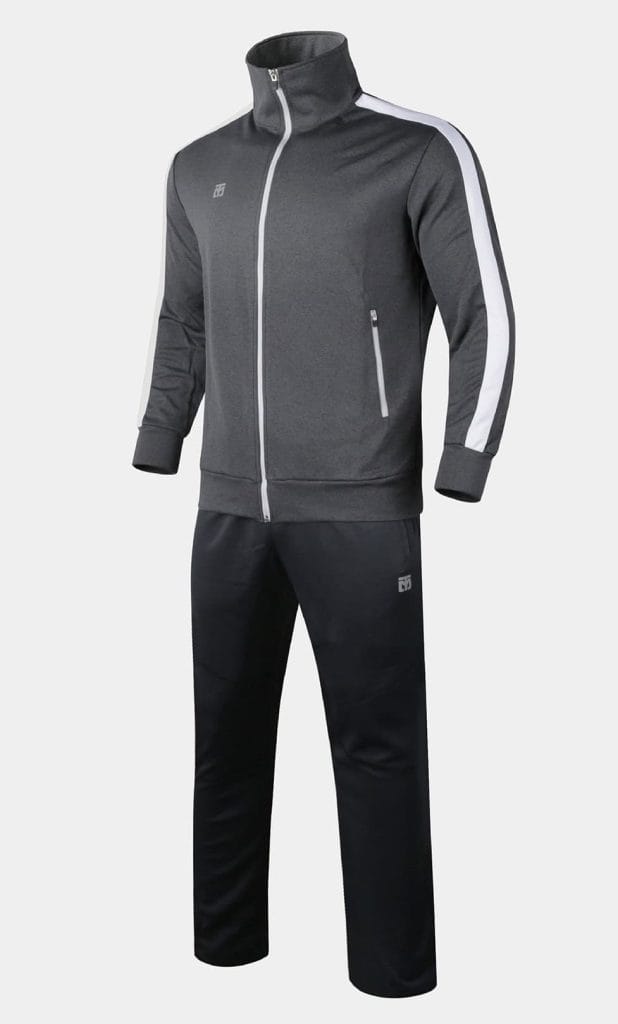 Zona Outlet - Mooto España Chándal Gris Blanco, Pantalón Gris oscuro