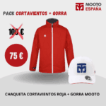Pack Cortavientos Rojo + Gorra