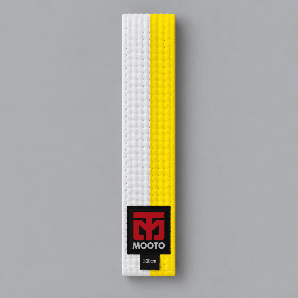 Cinturón Blanco Amarillo Taekwondo Mooto