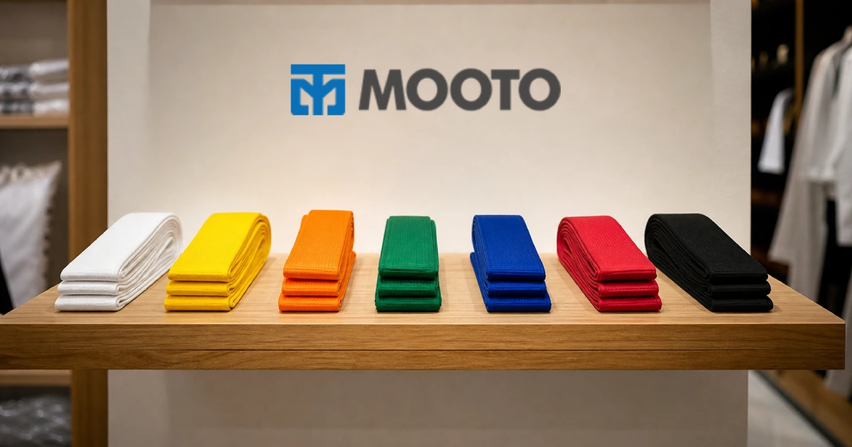 Cinturones de taekwondo Mooto homologados WT disponibles en tienda oficial Mooto España Madrid con bordado personalizado