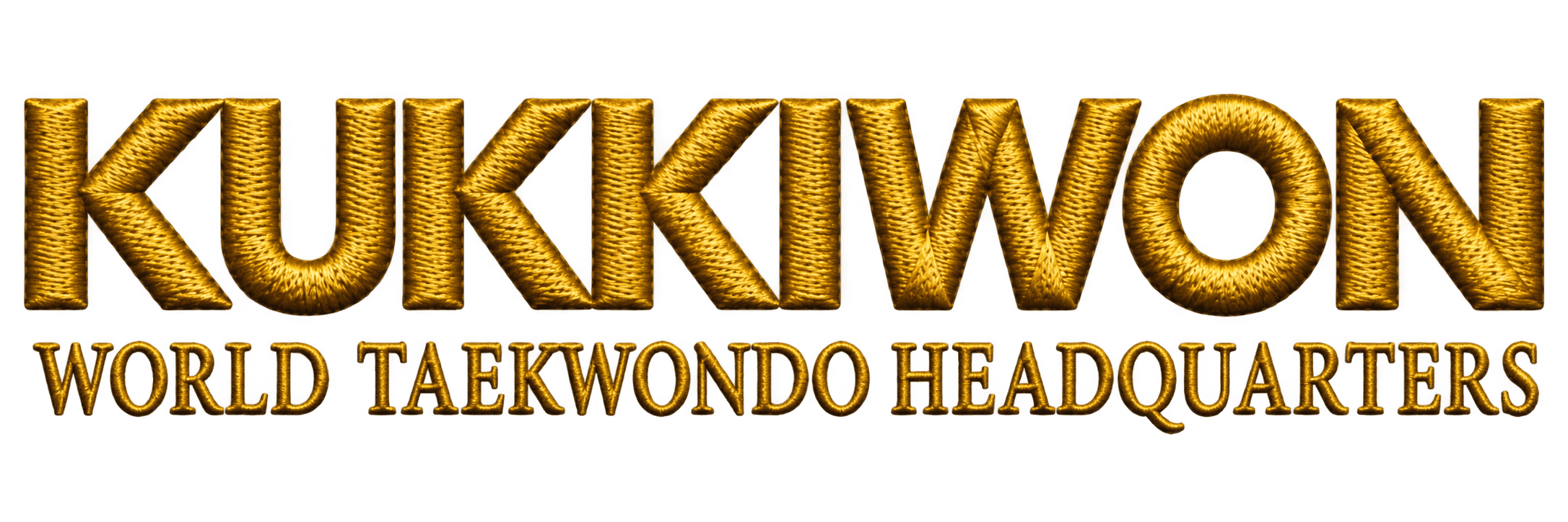 Kukkiwon dorado letras imitación bordado