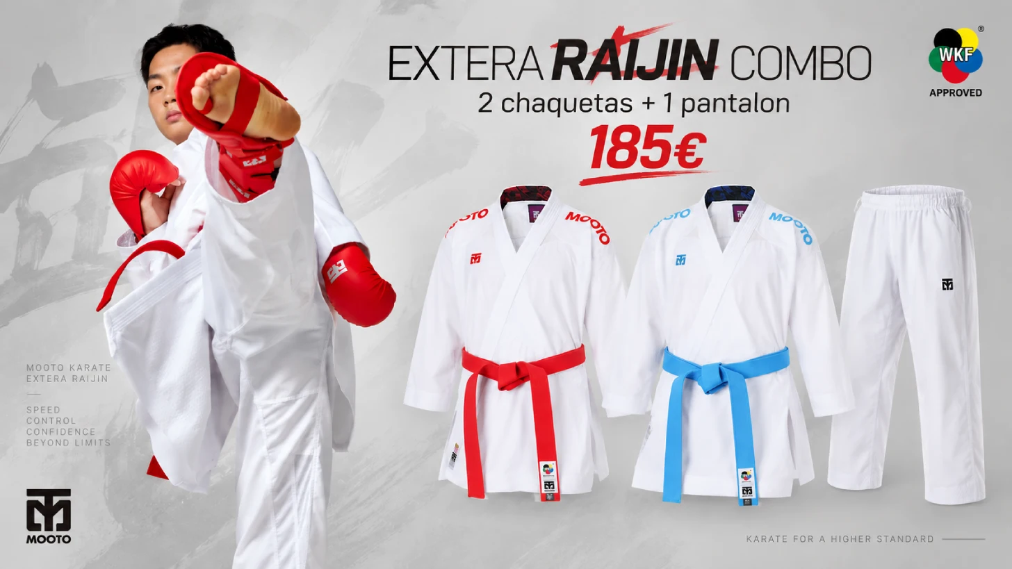 Karategui Mooto Extera Raijin — equipación de karate oficial WKF en España
