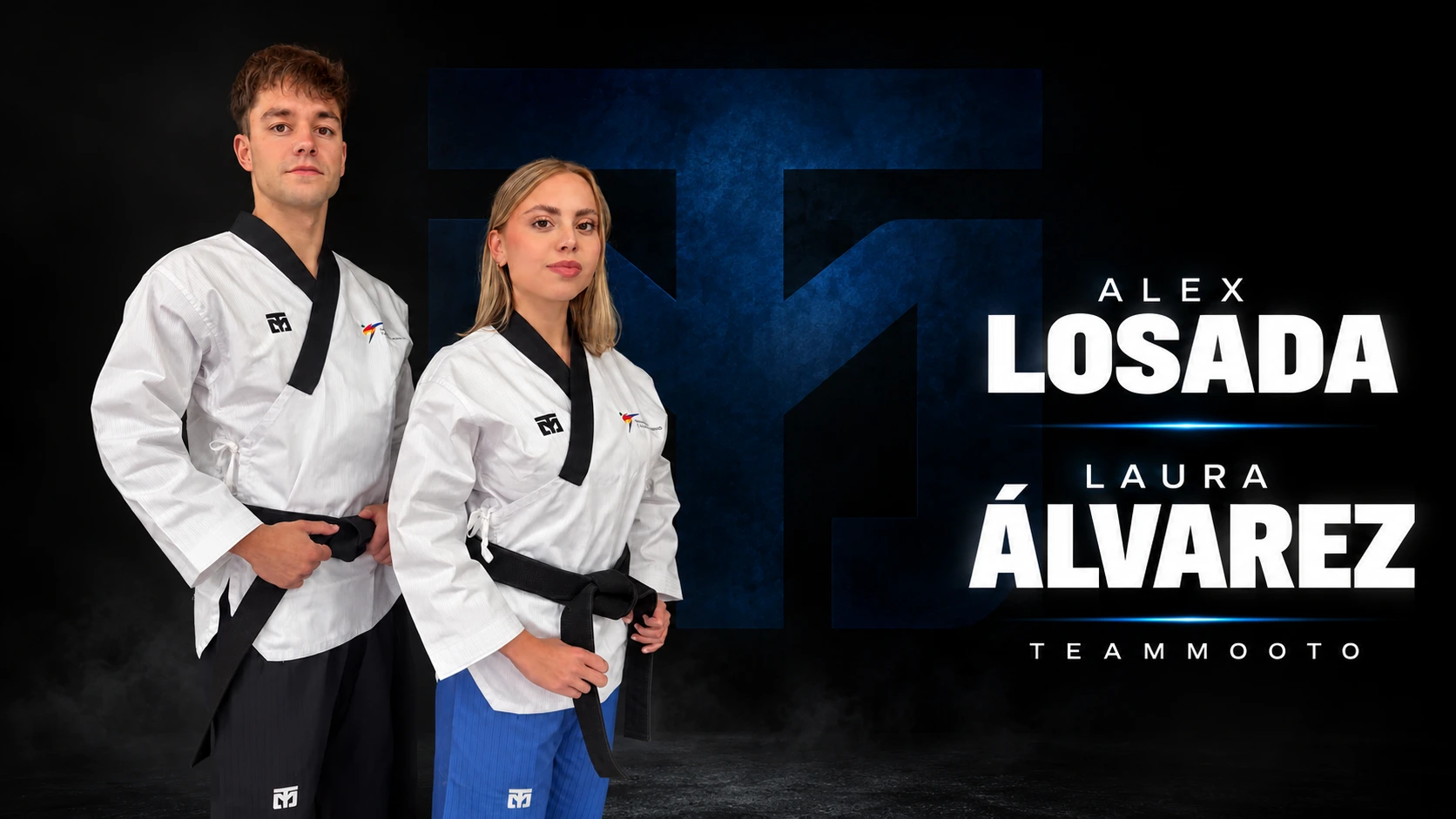 Inicio Alex Losada y Laura Álvarez con equipación oficial Mooto España — taekwondo y karate en Madrid